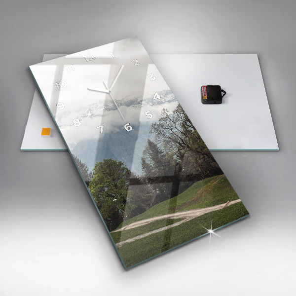 Zegar ścienny pionowy Widok na góry