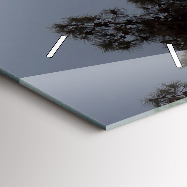 Zegar ścienny pionowy Półksiężyc i drzewa