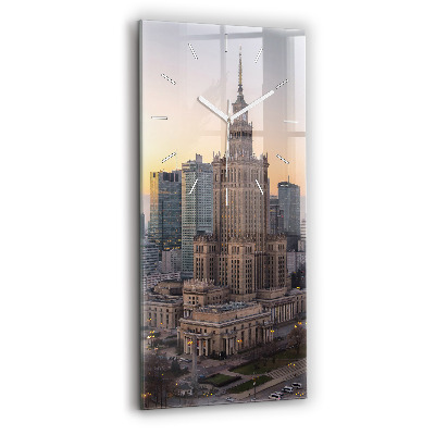 Zegar ścienny pionowy Panorama Warszawy