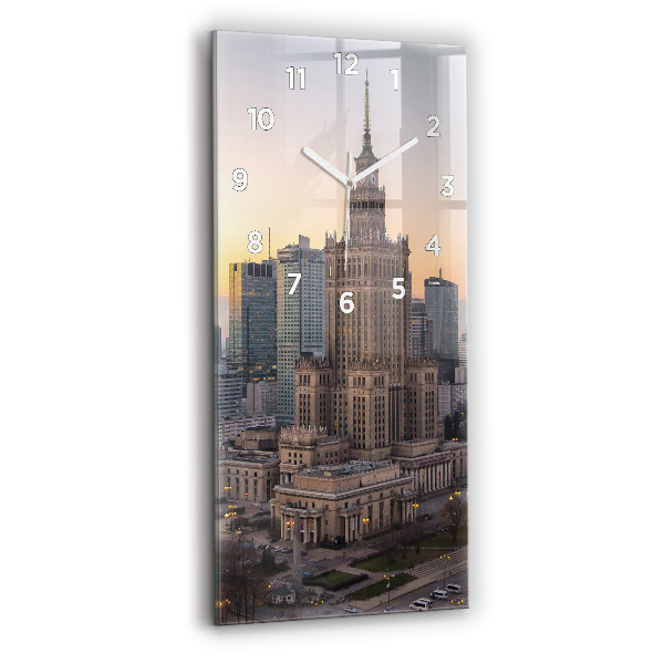 Zegar ścienny pionowy Panorama Warszawy