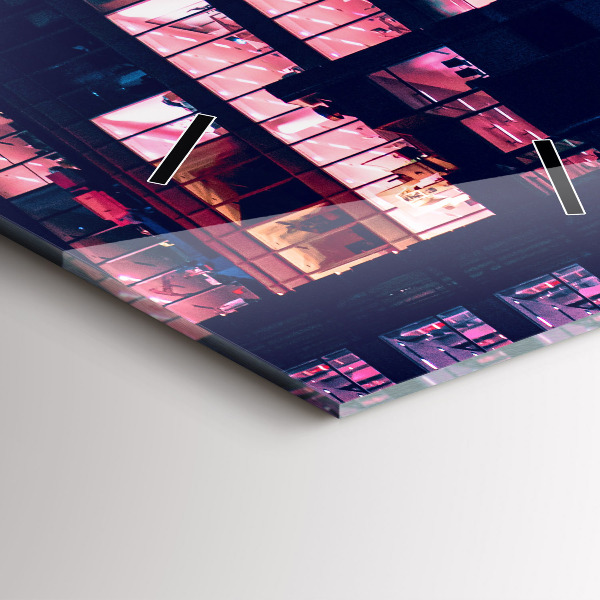 Zegar ścienny pionowy Warszawa w nocy