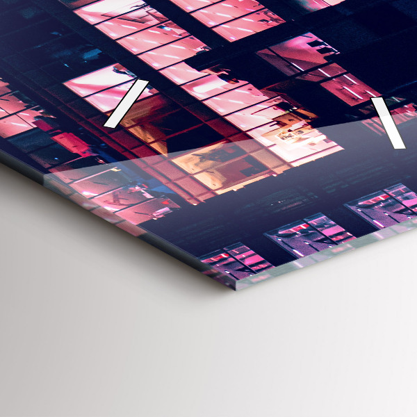 Zegar ścienny pionowy Warszawa w nocy