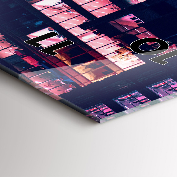 Zegar ścienny pionowy Warszawa w nocy