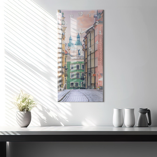 Zegar szklany pionowy Stare miasto w Warszawie