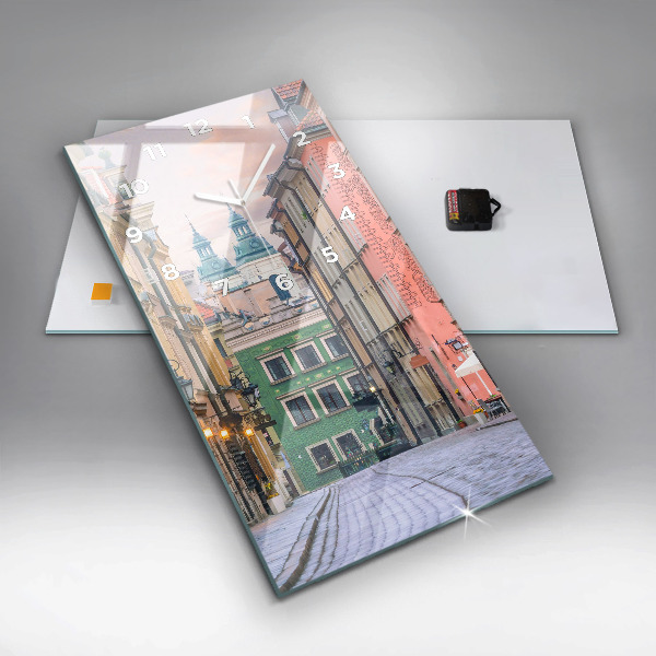 Zegar szklany pionowy Stare miasto w Warszawie