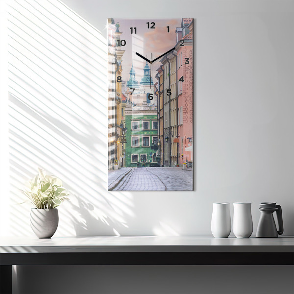 Zegar szklany pionowy Stare miasto w Warszawie