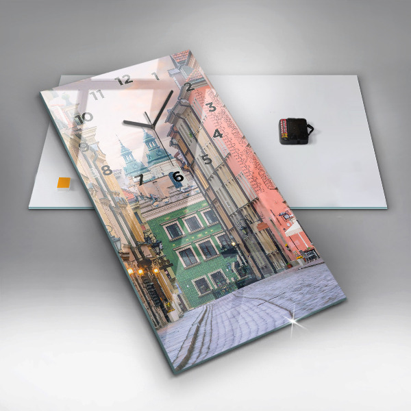 Zegar szklany pionowy Stare miasto w Warszawie