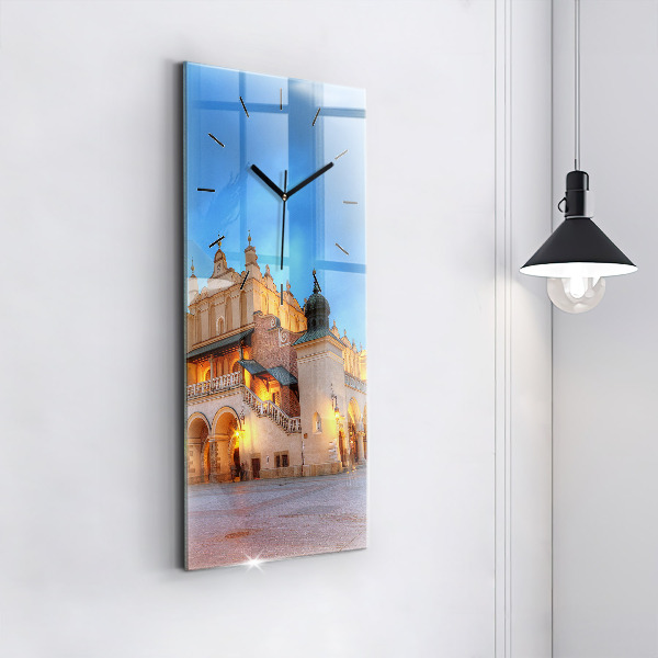Zegar szklany pionowy Rynek Główny w Krakowie