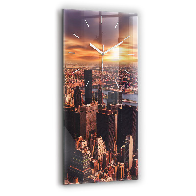 Zegar ścienny pionowy Panorama miasta zachód