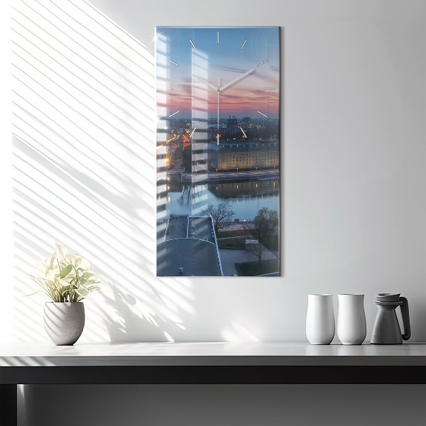 Zegar szklany pionowy Wrocław z drona