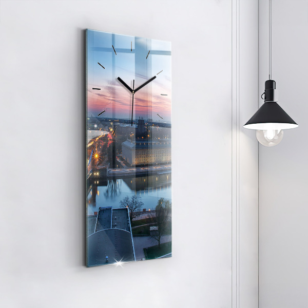 Zegar szklany pionowy Wrocław z drona