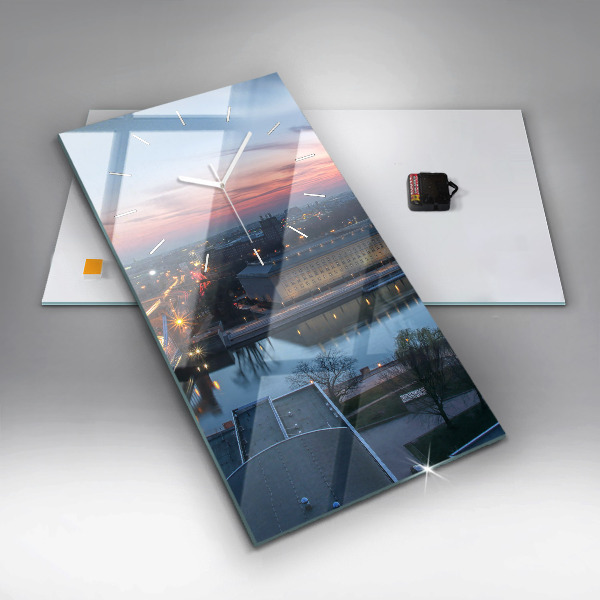 Zegar szklany pionowy Wrocław z drona