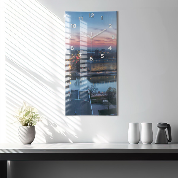 Zegar szklany pionowy Wrocław z drona