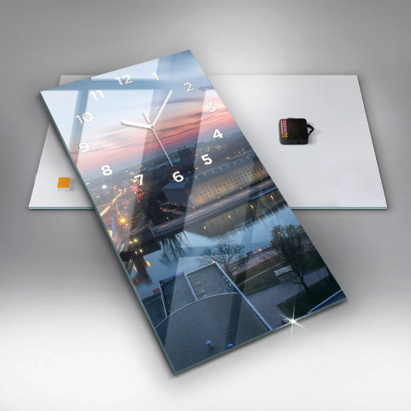 Zegar szklany pionowy Wrocław z drona