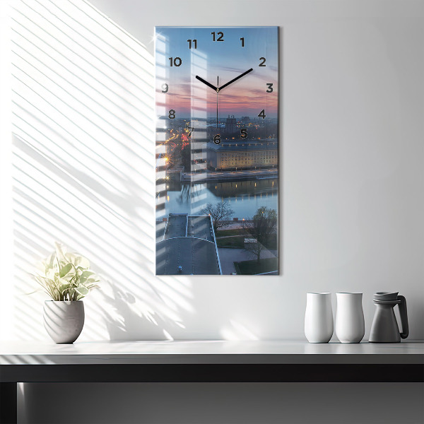 Zegar szklany pionowy Wrocław z drona