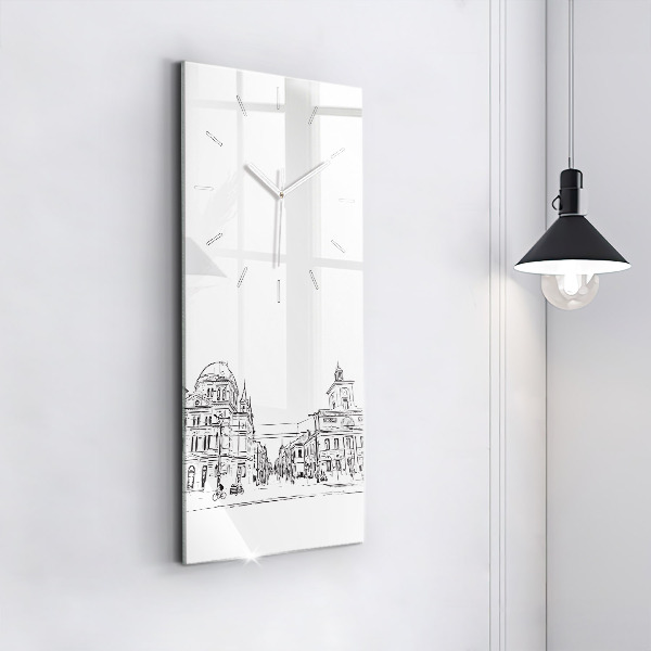 Zegar ścienny pionowy Ilustracja miasta Poznań