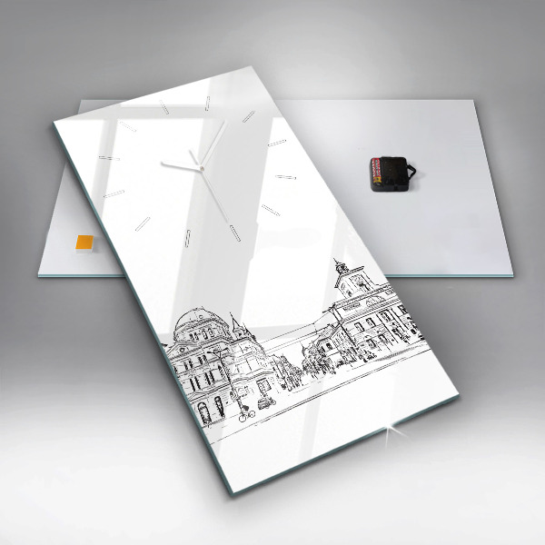 Zegar ścienny pionowy Ilustracja miasta Poznań