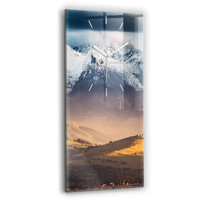 Zegar ścienny pionowy Zimowy pejzaż gór Tatr