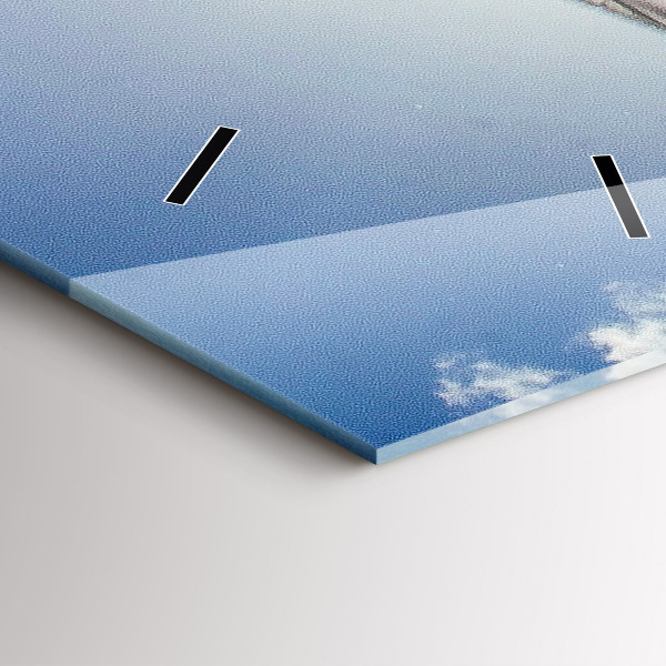 Zegar ścienny pionowy Flaga Polski na tle nieba