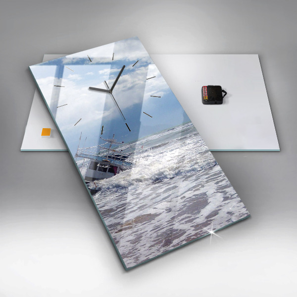 Zegar ścienny pionowy Zatonięty statek wodny