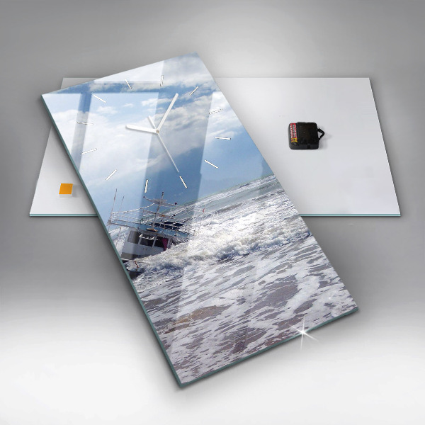 Zegar ścienny pionowy Zatonięty statek wodny