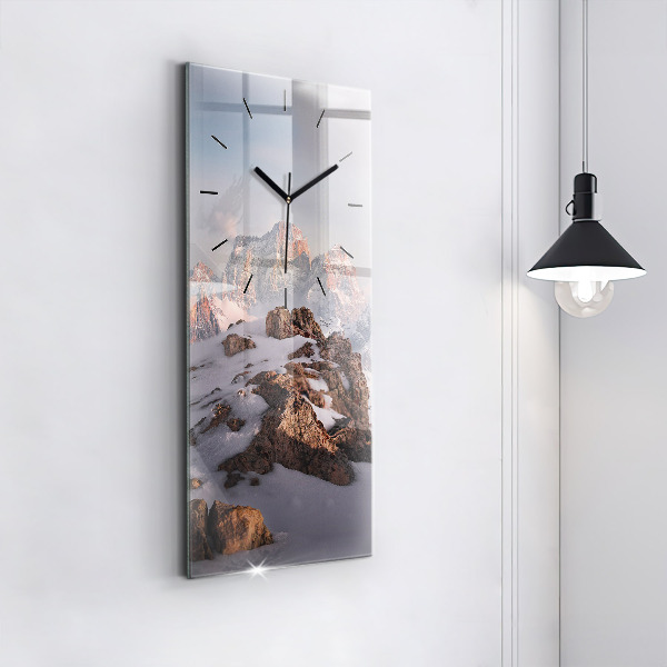 Zegar ścienny pionowy Góra pokryta śniegiem