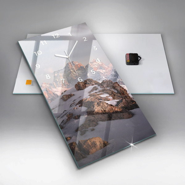 Zegar ścienny pionowy Góra pokryta śniegiem