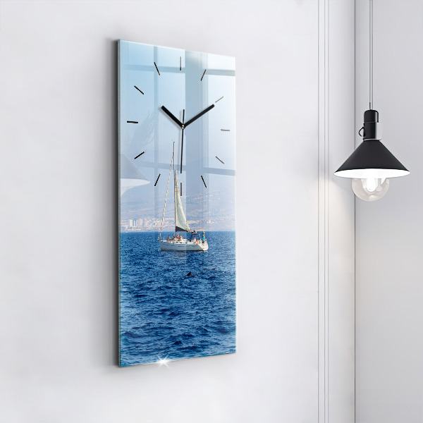 Zegar ścienny pionowy Jacht na Teneryfie
