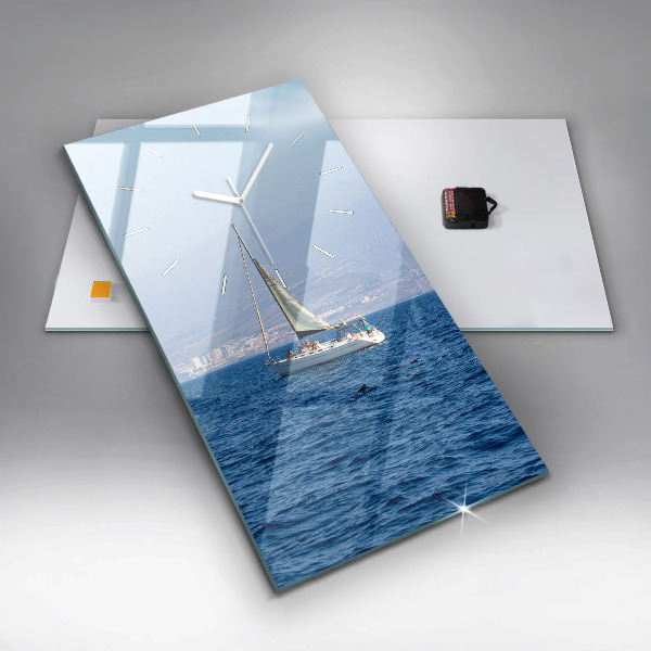 Zegar ścienny pionowy Jacht na Teneryfie