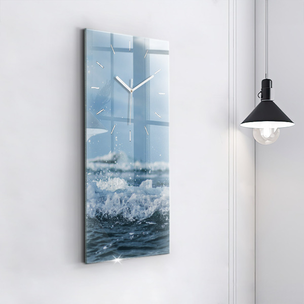 Zegar ścienny pionowy Fotografia fal morskich