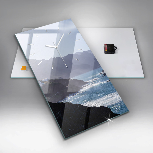 Zegar ścienny pionowy Góry przy oceanie