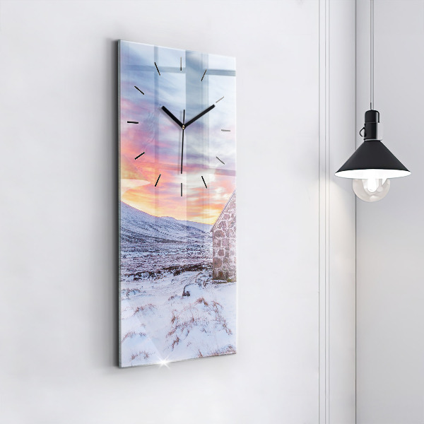 Zegar ścienny pionowy Domek w górach