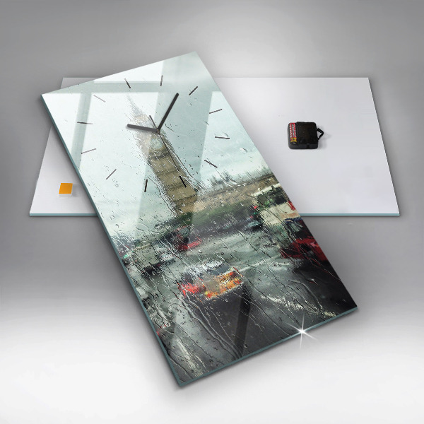 Zegar ścienny pionowy Deszczowy Londyn