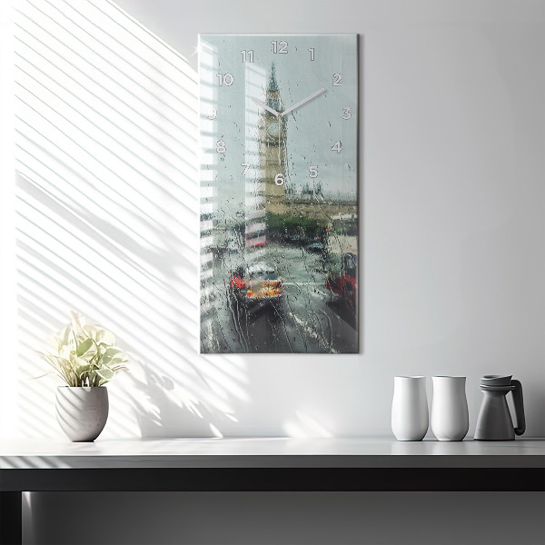 Zegar ścienny pionowy Deszczowy Londyn