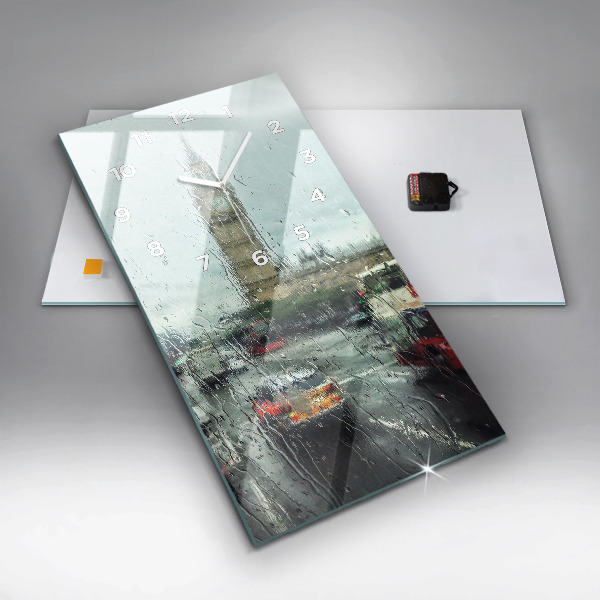 Zegar ścienny pionowy Deszczowy Londyn