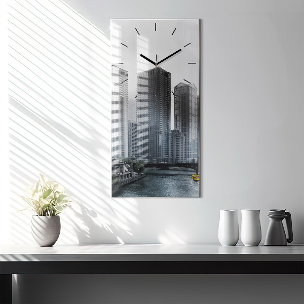 Zegar ścienny pionowy Panorama miasta