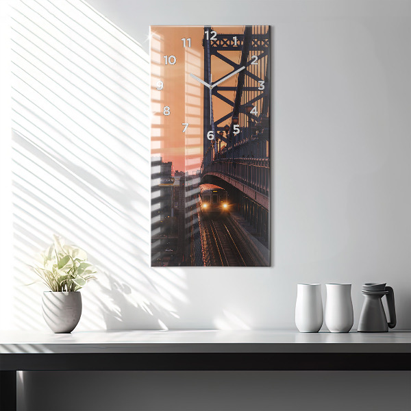Zegar ścienny pionowy Most Benjamin Franklin