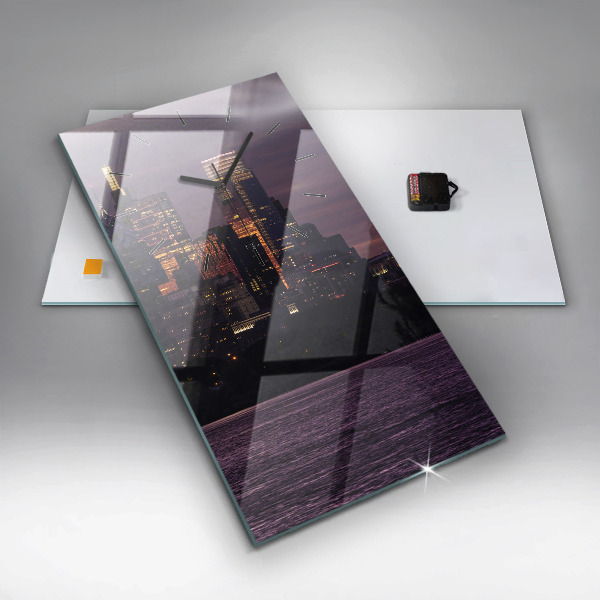 Zegar ścienny pionowy Panorama miasta Philadelphia