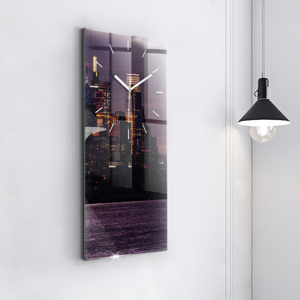Zegar ścienny pionowy Panorama miasta Philadelphia