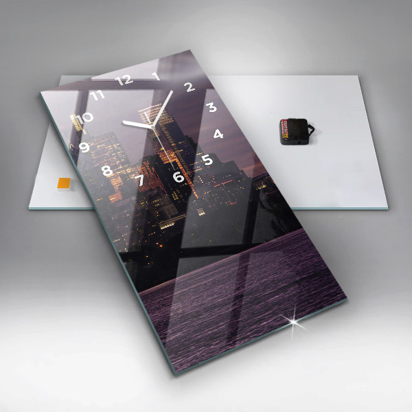 Zegar ścienny pionowy Panorama miasta Philadelphia