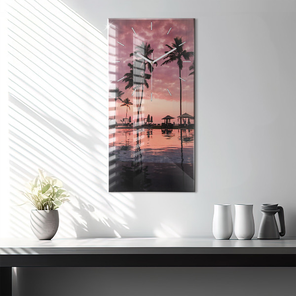 Zegar ścienny pionowy Palmy na Hawajach