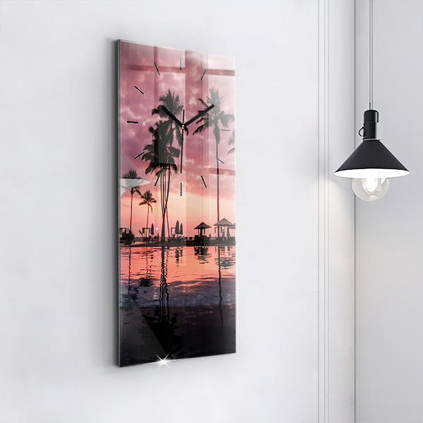 Zegar ścienny pionowy Palmy na Hawajach