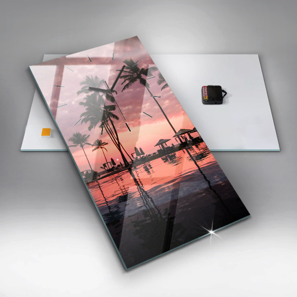 Zegar ścienny pionowy Palmy na Hawajach