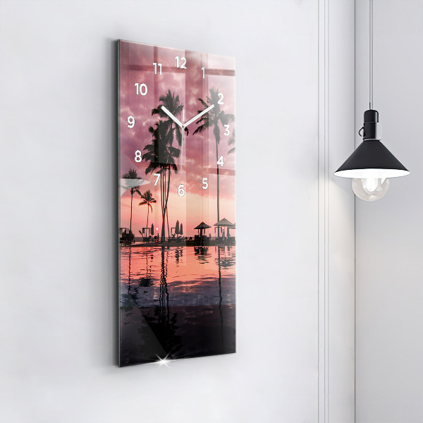 Zegar ścienny pionowy Palmy na Hawajach