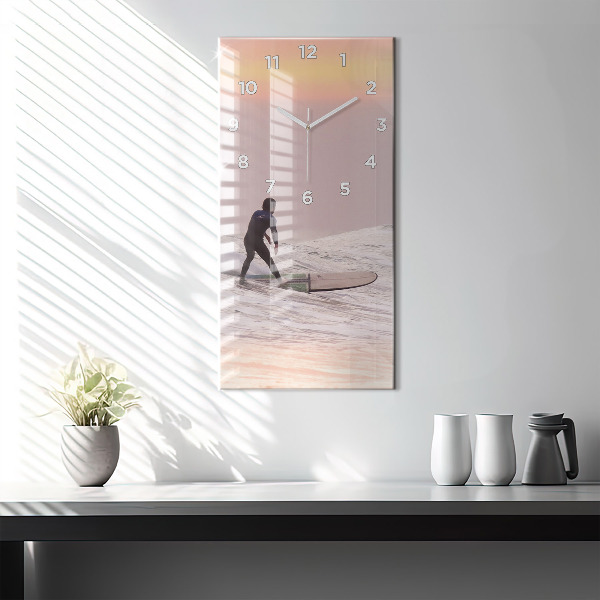 Zegar ścienny pionowy Surfer na Hawajach