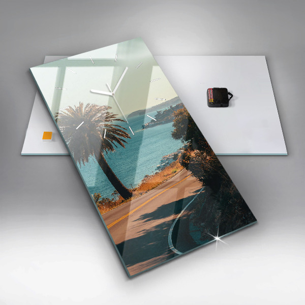 Zegar ścienny pionowy Palmy w Malibu