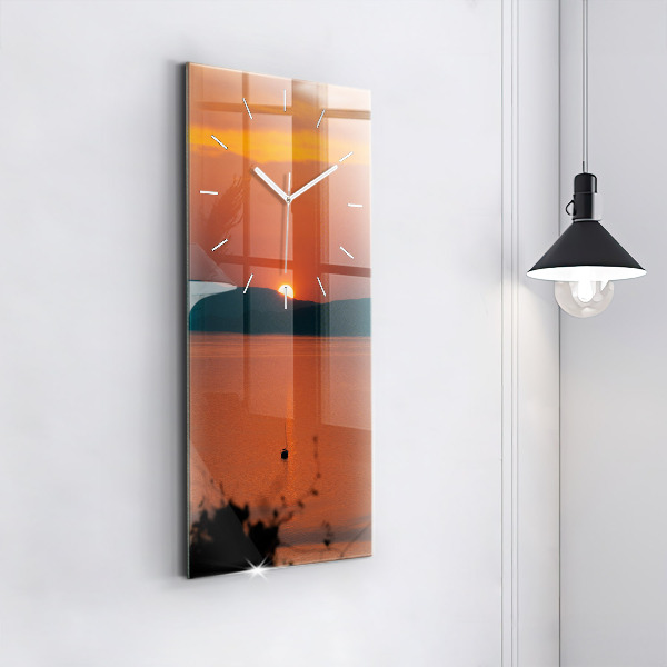 Zegar ścienny pionowy Jezioro Balaton wieczorem