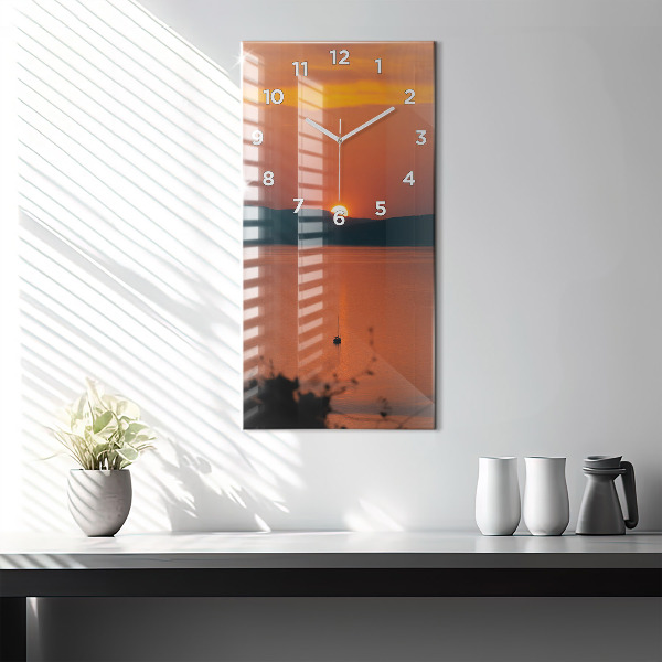 Zegar ścienny pionowy Jezioro Balaton wieczorem