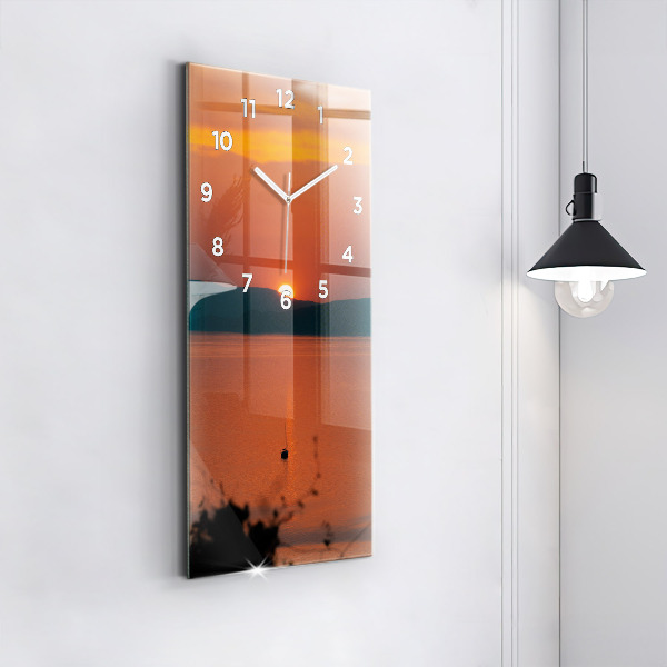 Zegar ścienny pionowy Jezioro Balaton wieczorem