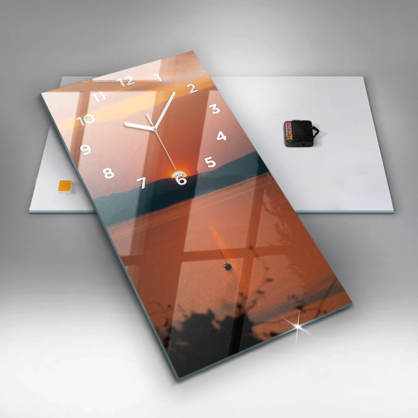 Zegar ścienny pionowy Jezioro Balaton wieczorem